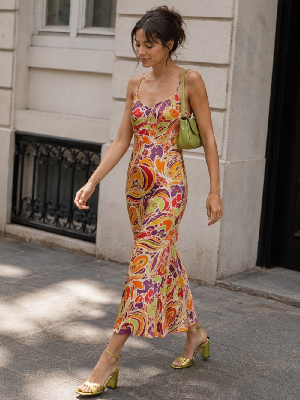 RODARTE Printed Satin Slip Dress